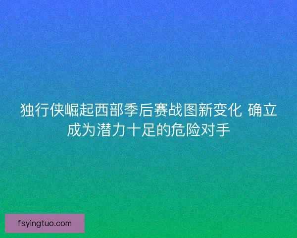独行侠崛起西部季后赛战图新变化 确立成为潜力十足的危险对手