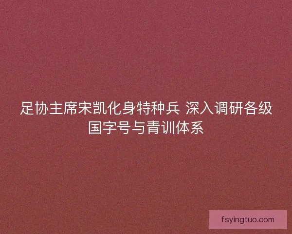 足协主席宋凯化身特种兵 深入调研各级国字号与青训体系