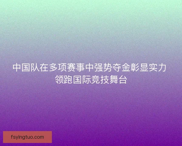 中国队在多项赛事中强势夺金彰显实力 领跑国际竞技舞台